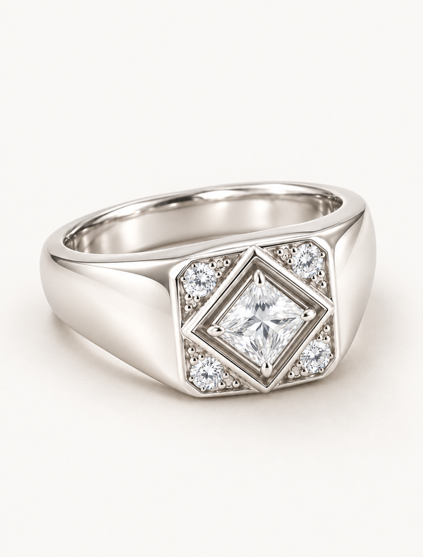 Royal Princess CZ Signet Ring