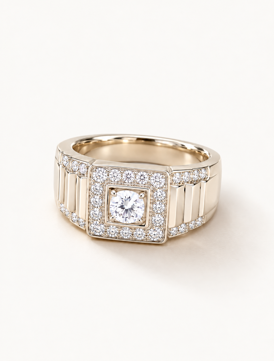 Royal Square Halo CZ Ring
