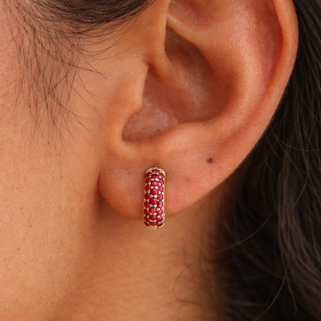 Ruby Bold Huggies-Huggie-Anushka Jain Jewellery