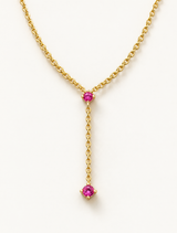 Ruby Drop Lariat Necklace