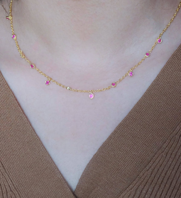 Ruby Drop Necklace-Pendants-Anushka Jain Jewellery