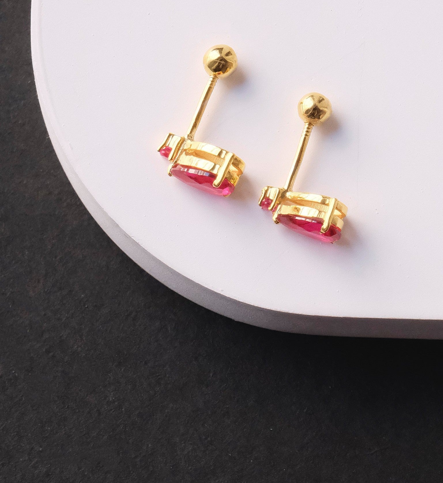 Ruby Drop Studs-Studs-Anushka Jain Jewellery
