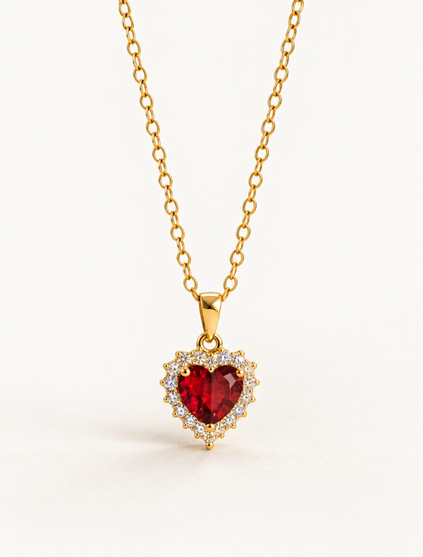 Ruby Heart Necklace