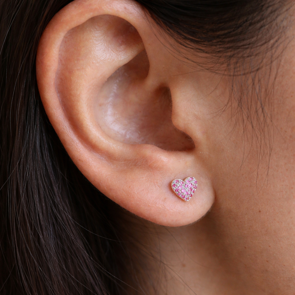 Ruby Heart Studs-Studs-Anushka Jain Jewellery