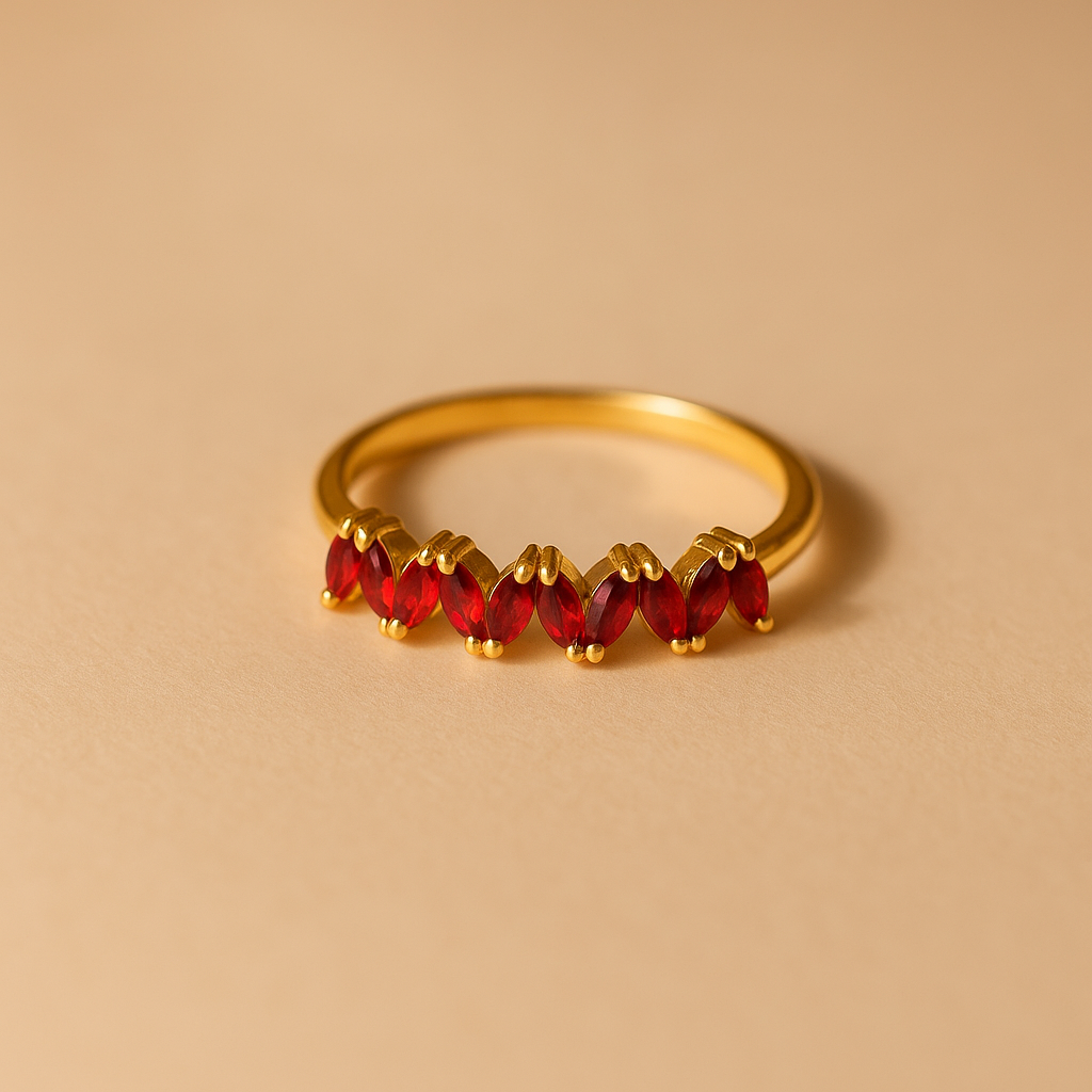 Ruby Marquise Band-Rings-Anushka Jain Jewellery