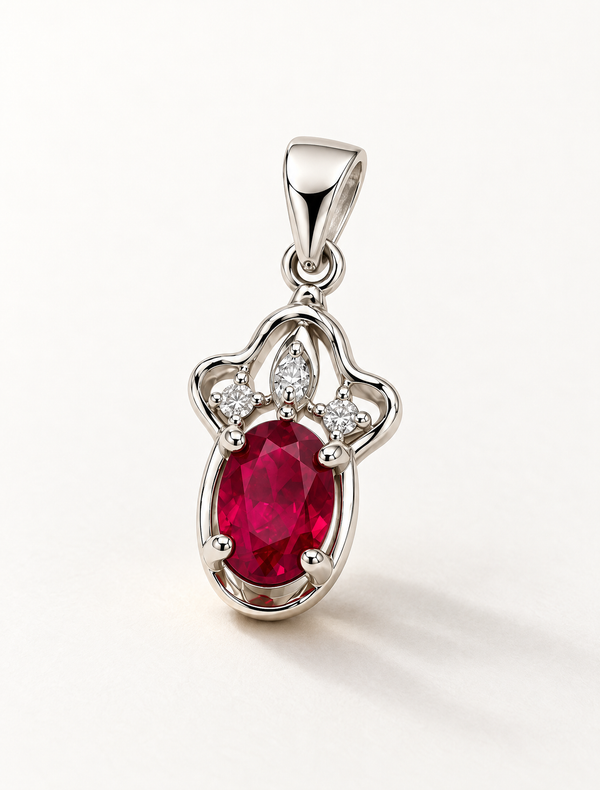 Ruby Oval Charm