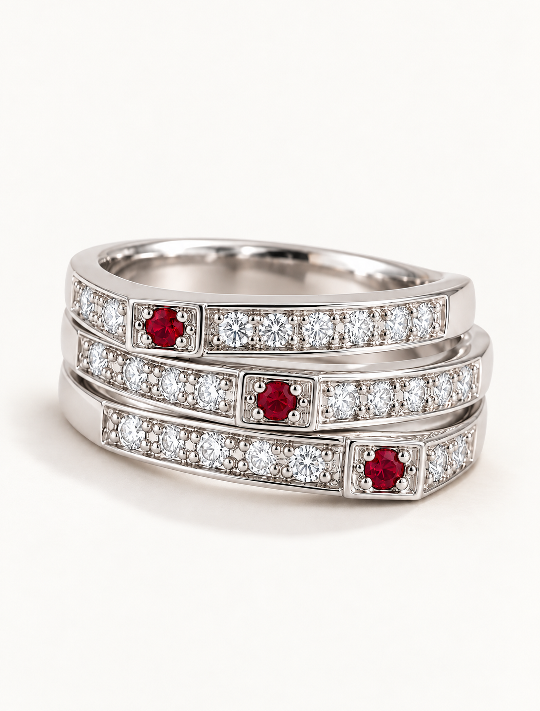 Ruby Radiance Multi Band Ring