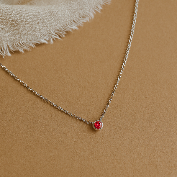 Ruby Solitaire Necklace-Pendants-Silver-Anushka Jain Jewellery