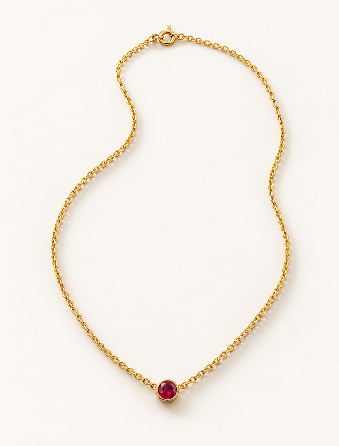 Ruby Solitaire Necklace