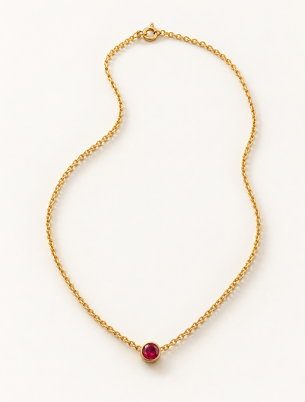 Ruby Solitaire Necklace