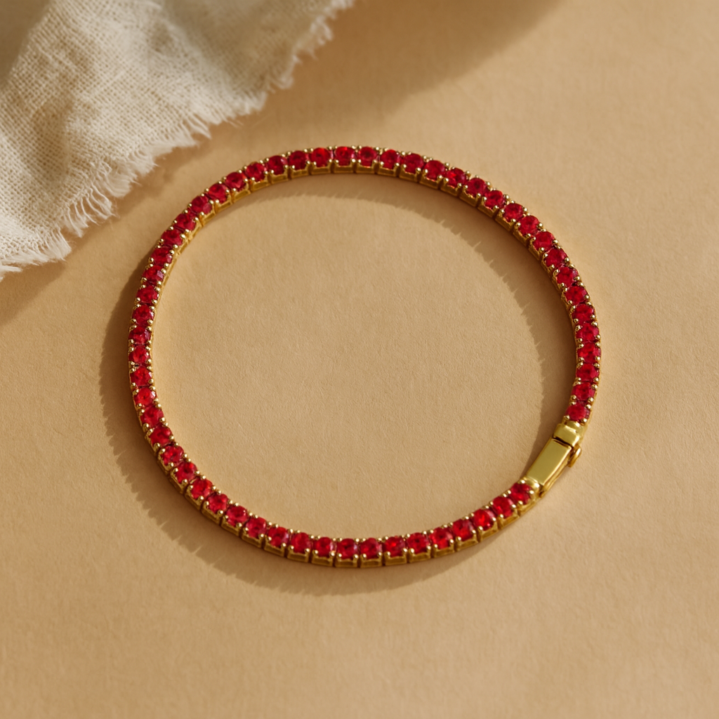Ruby Tennis Bracelet-Bracelets-Anushka Jain Jewellery