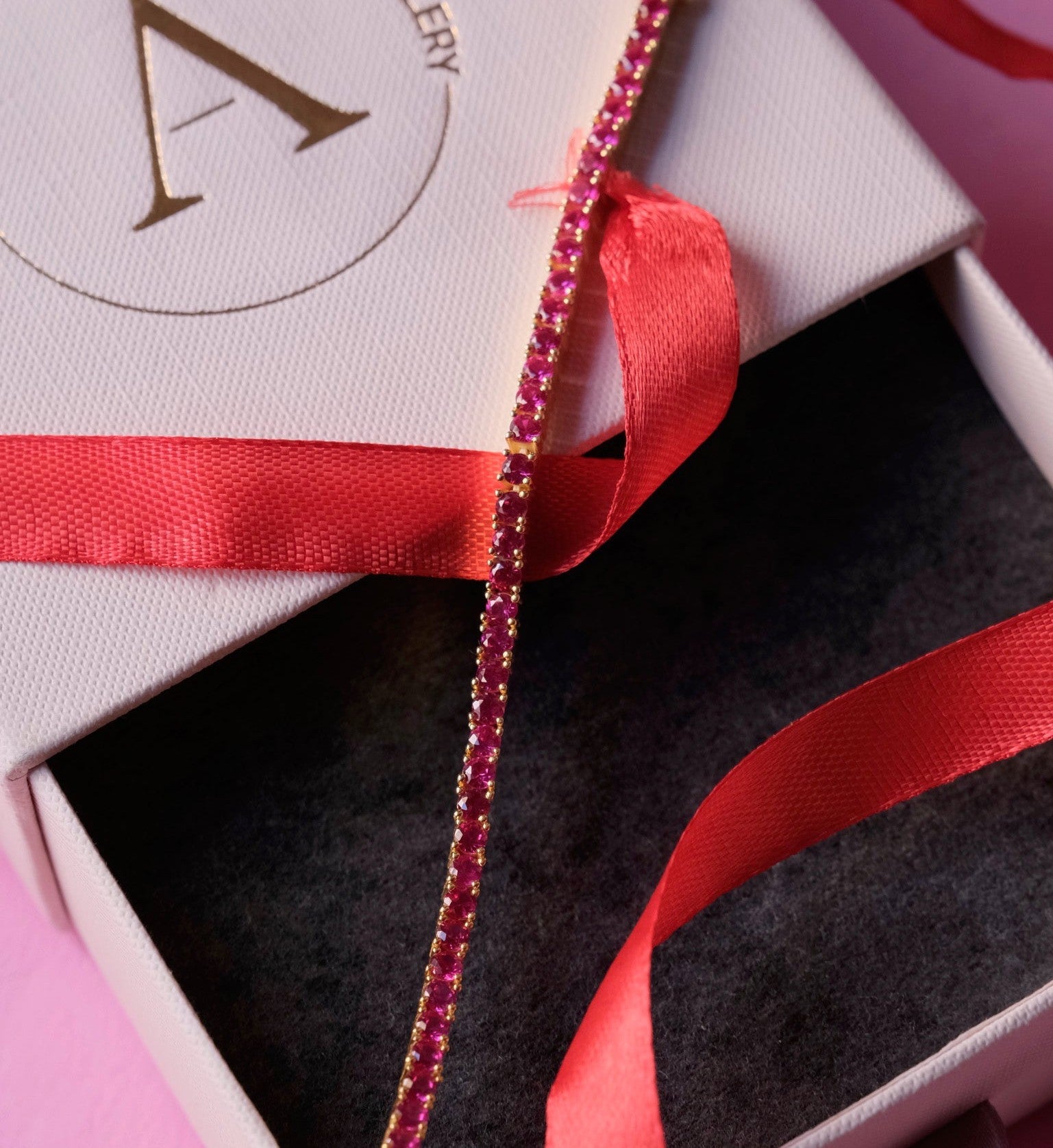 Ruby Tennis Bracelet-Bracelets-Anushka Jain Jewellery