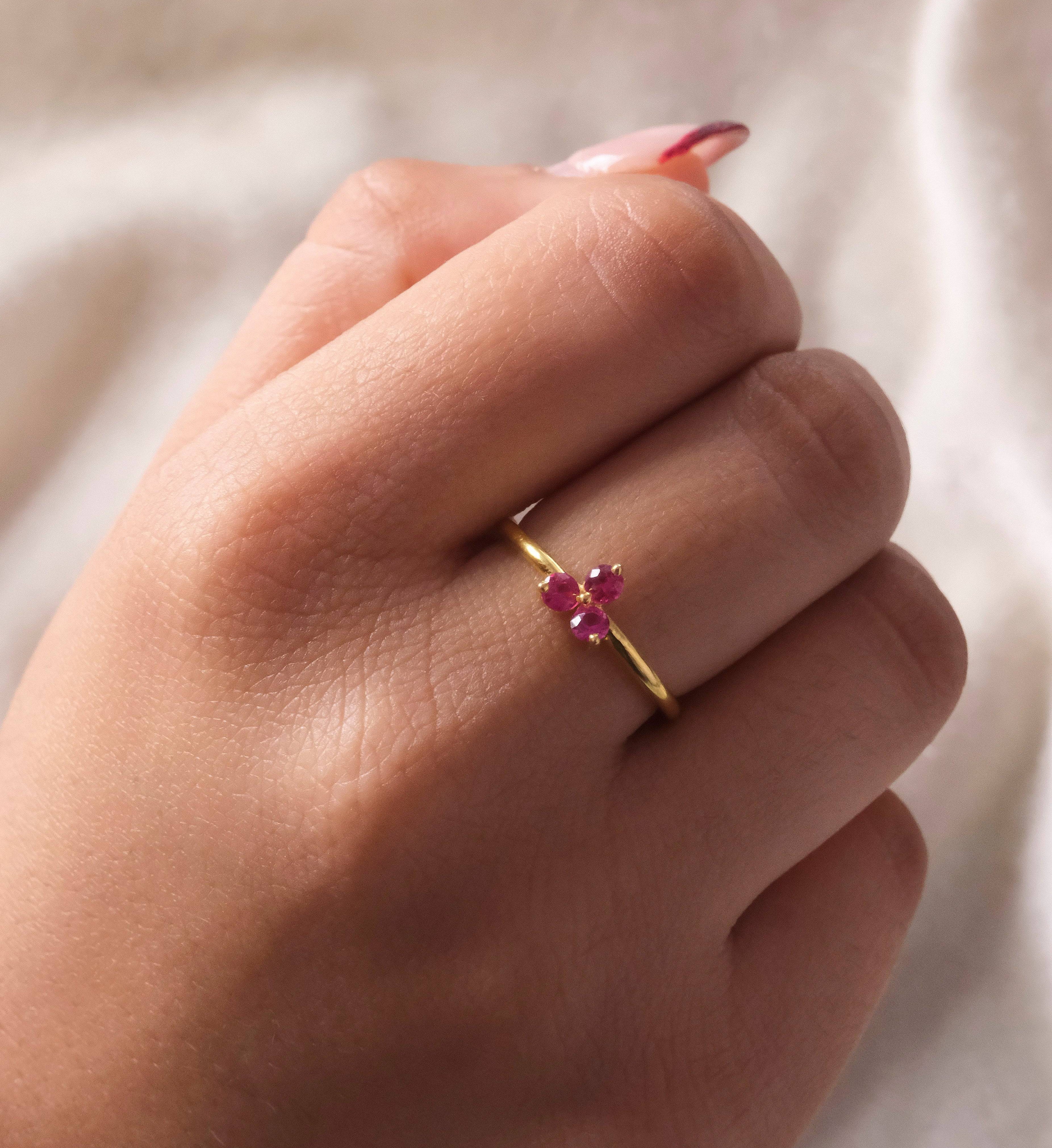 Ruby Trio Ring-Rings-Anushka Jain Jewellery