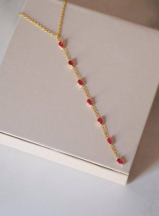 Diamond Pear Lariat Necklace