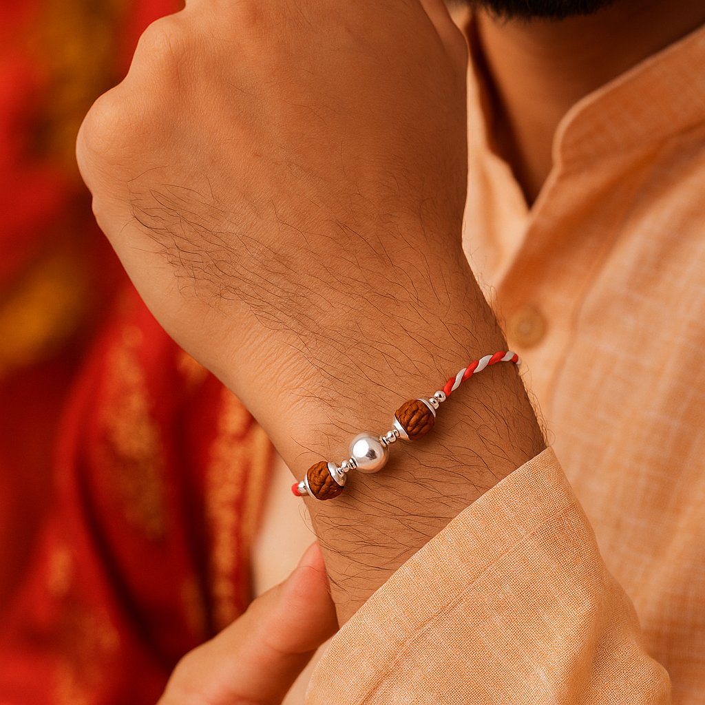 Rudraksha Ball Rakhi-Rakhi-Anushka Jain Jewellery