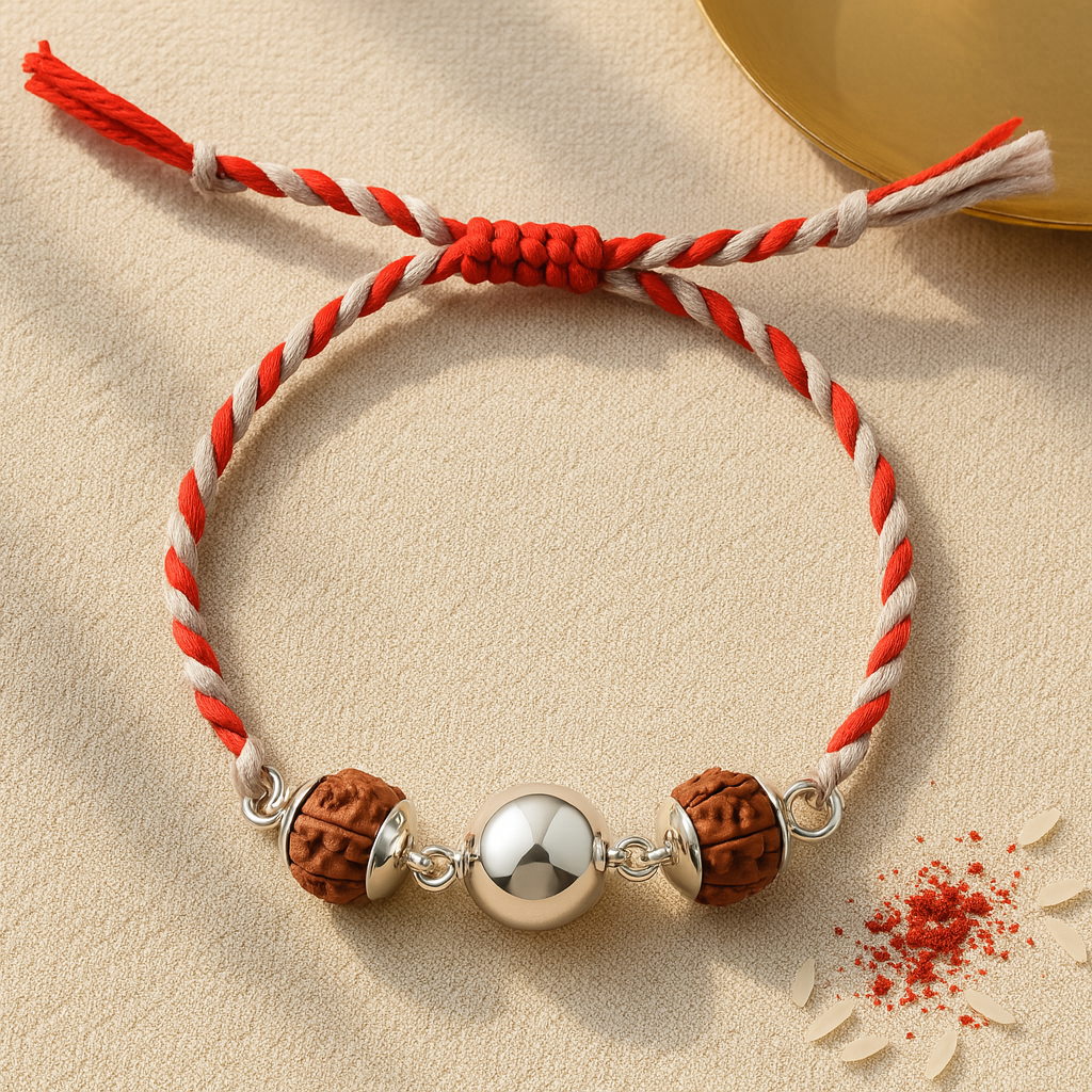 Rudraksha Ball Rakhi-Rakhi-Anushka Jain Jewellery