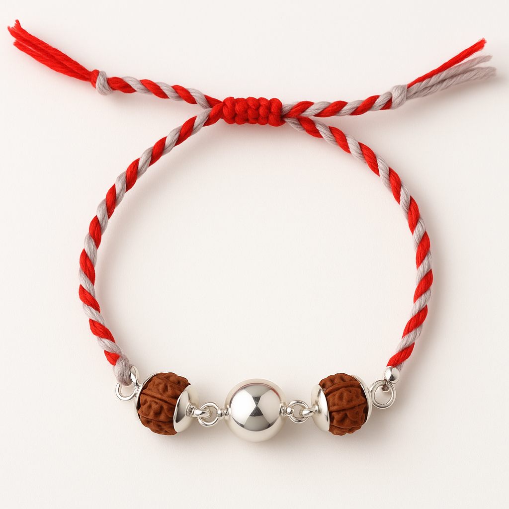 Rudraksha Ball Rakhi-Rakhi-Anushka Jain Jewellery