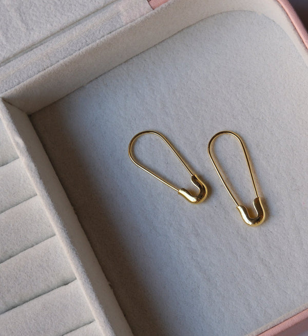 Safety Pin Earrings-Earrings-Anushka Jain Jewellery