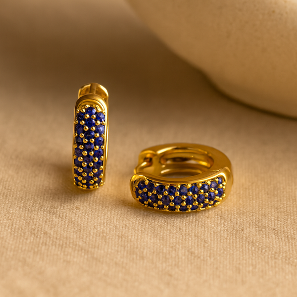 Sapphire Bold Huggies-Huggie-Anushka Jain Jewellery