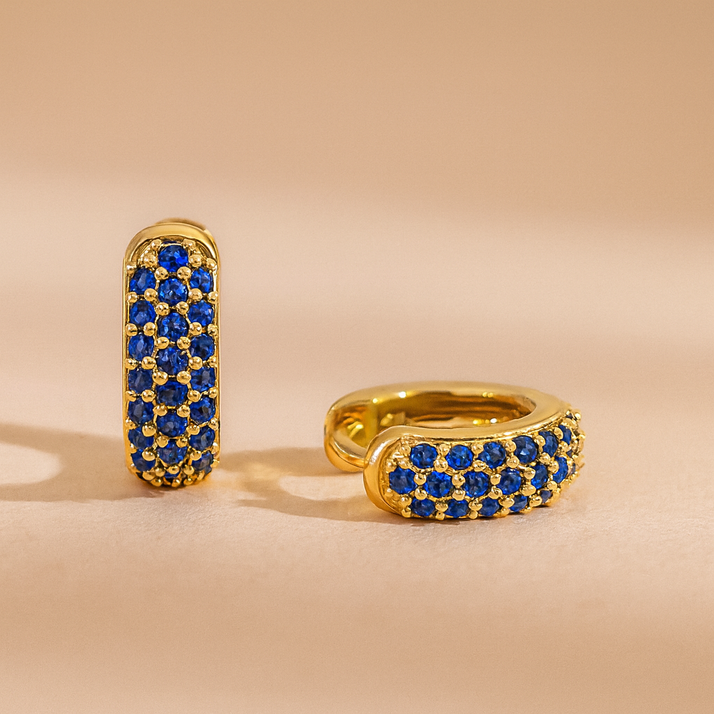Sapphire Bold Huggies-Huggie-Anushka Jain Jewellery
