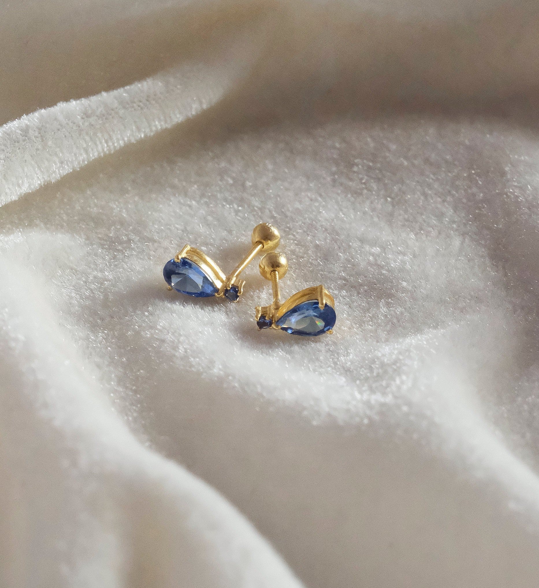 Sapphire Drop Studs-Studs-Anushka Jain Jewellery