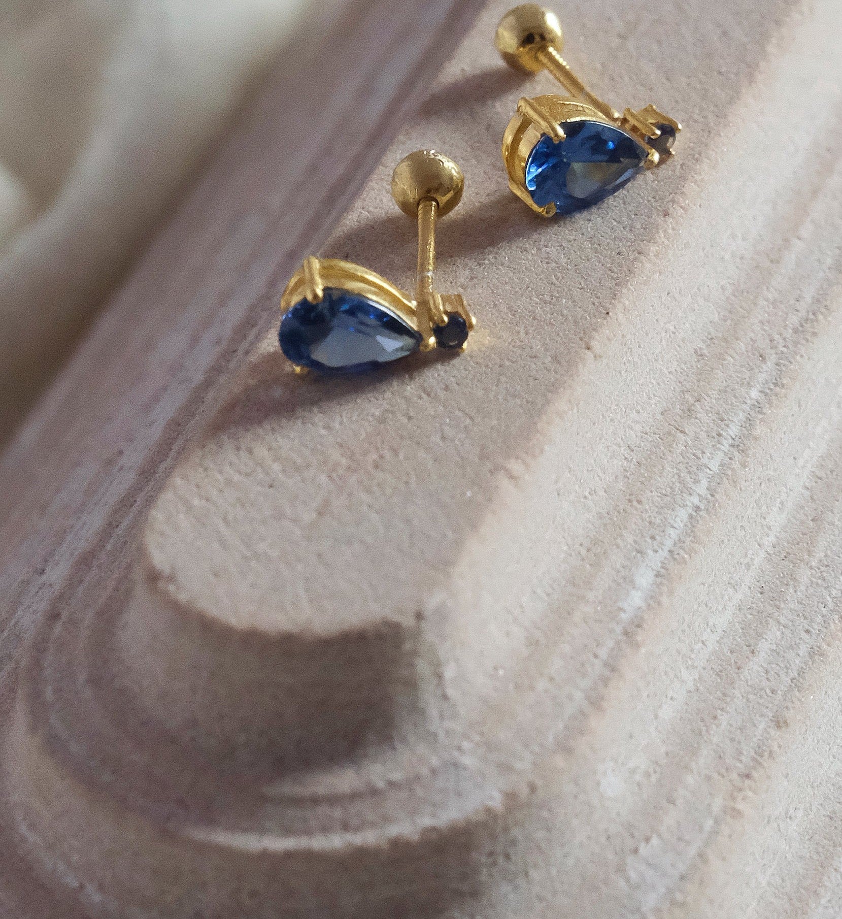 Sapphire Drop Studs-Studs-Anushka Jain Jewellery