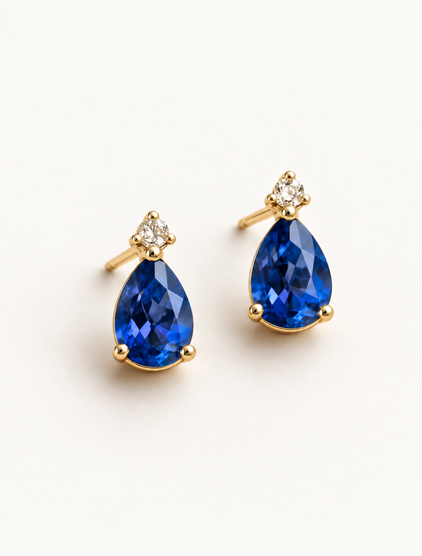 Sapphire Drop Studs