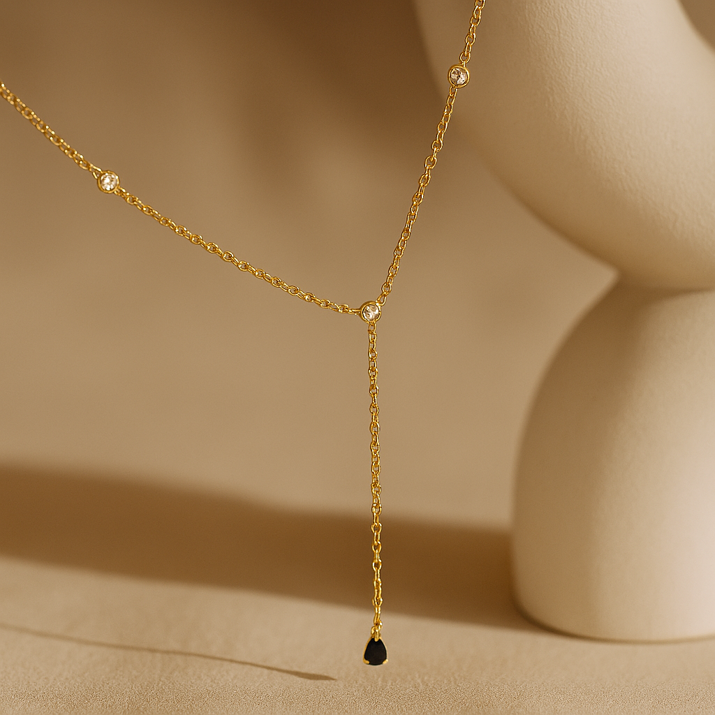 Sapphire Duet Lariat Necklace-Lariats-Anushka Jain Jewellery