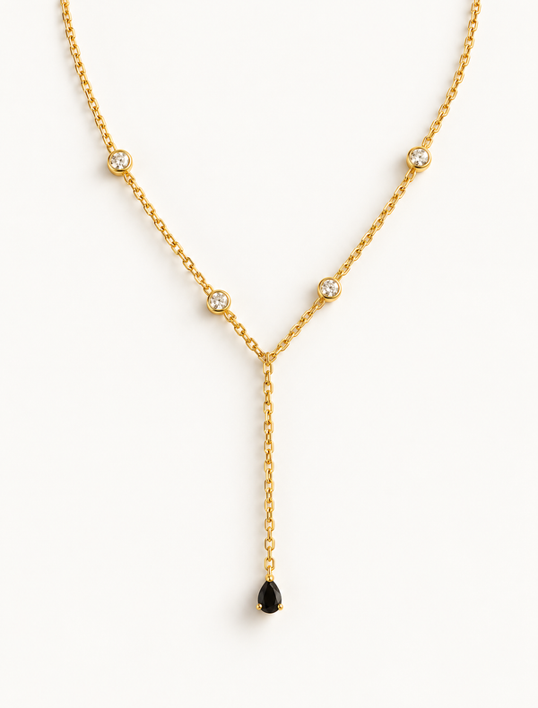 Sapphire Duet Lariat Necklace