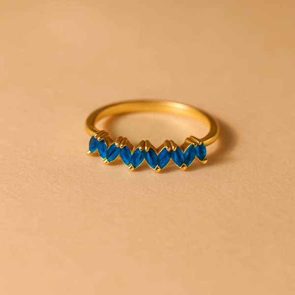Sapphire Marquise Band-Rings-Anushka Jain Jewellery