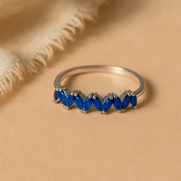 Sapphire Marquise Band-Rings-Anushka Jain Jewellery
