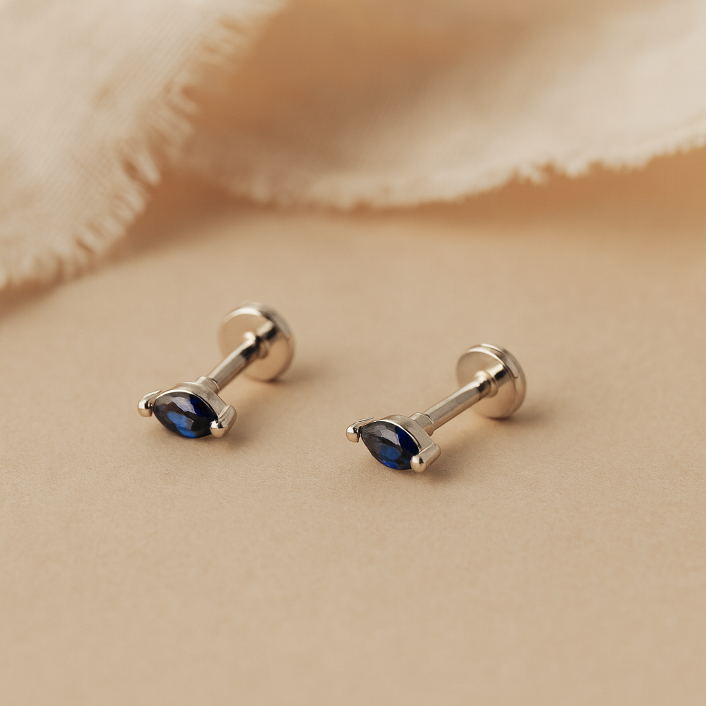 Sapphire Marquise Studs-Studs-Anushka Jain Jewellery