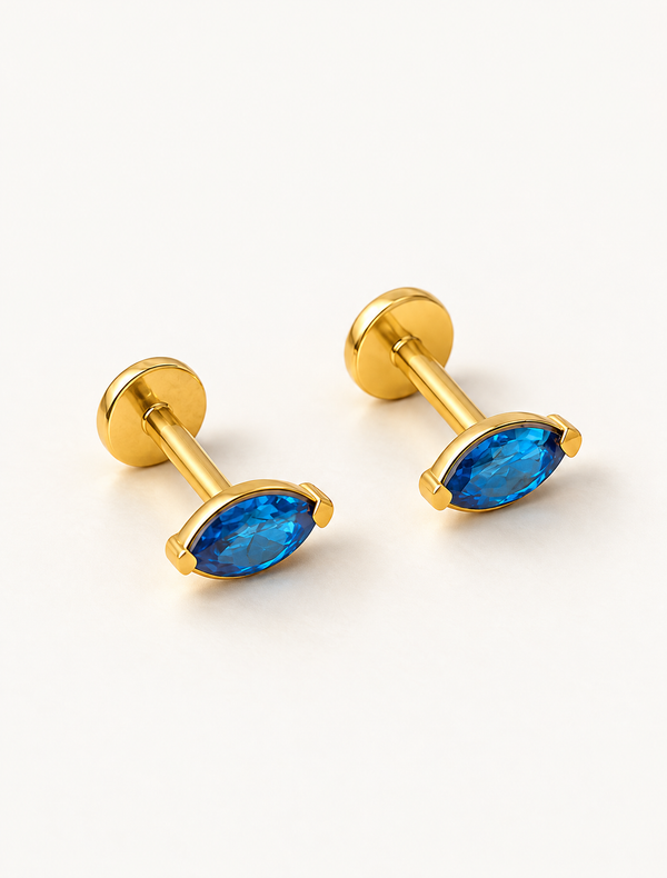 Sapphire Marquise Studs