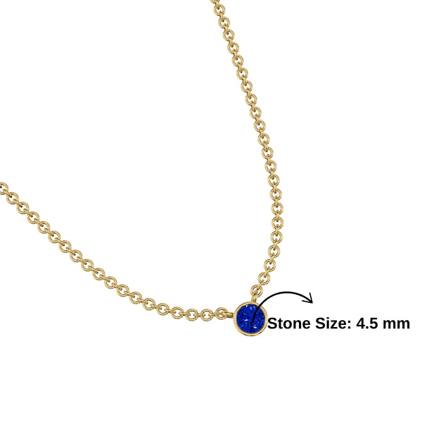 Sapphire Solitaire Necklace-Pendants-Anushka Jain Jewellery