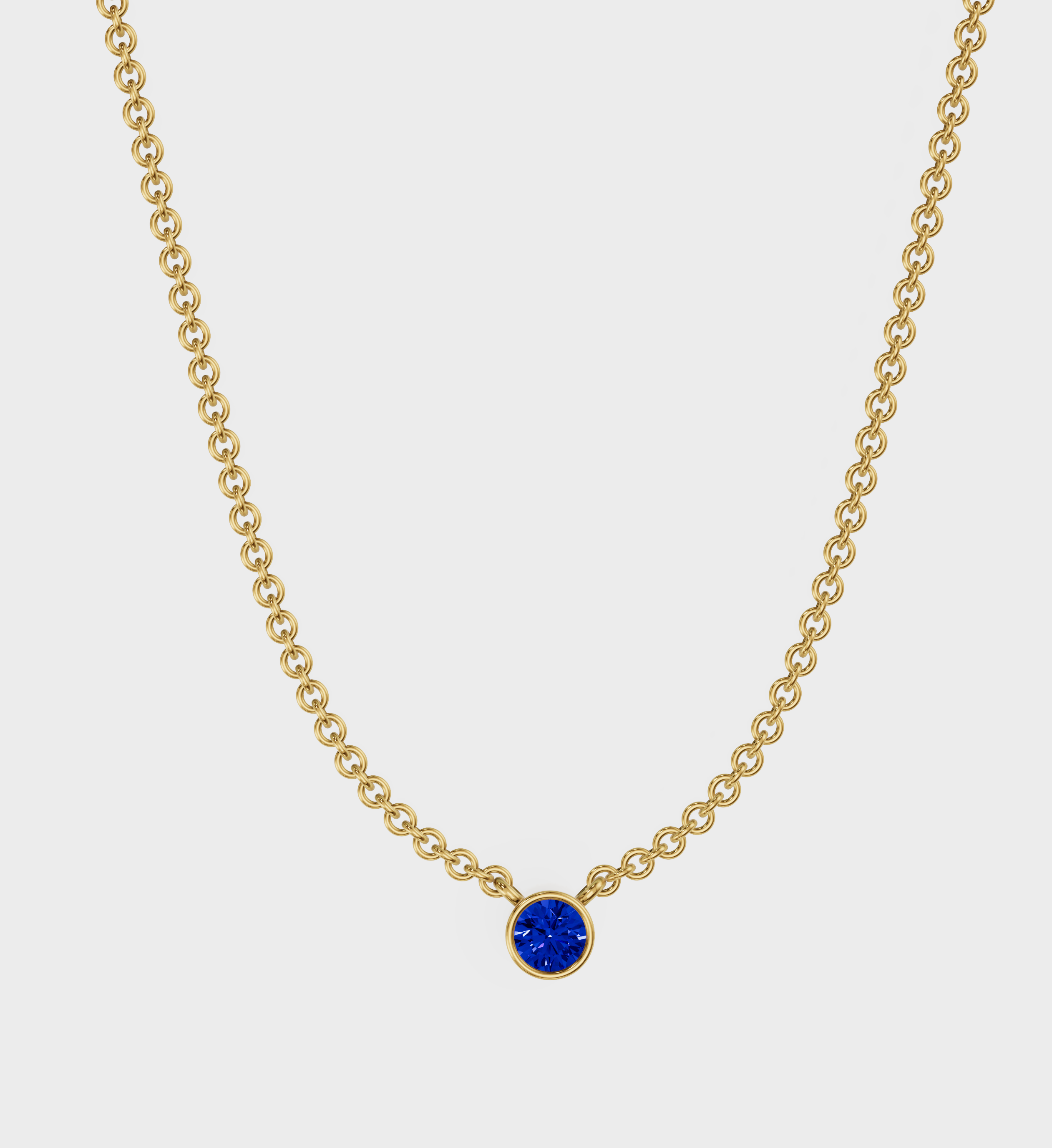 Sapphire Solitaire Necklace-Pendants-Anushka Jain Jewellery