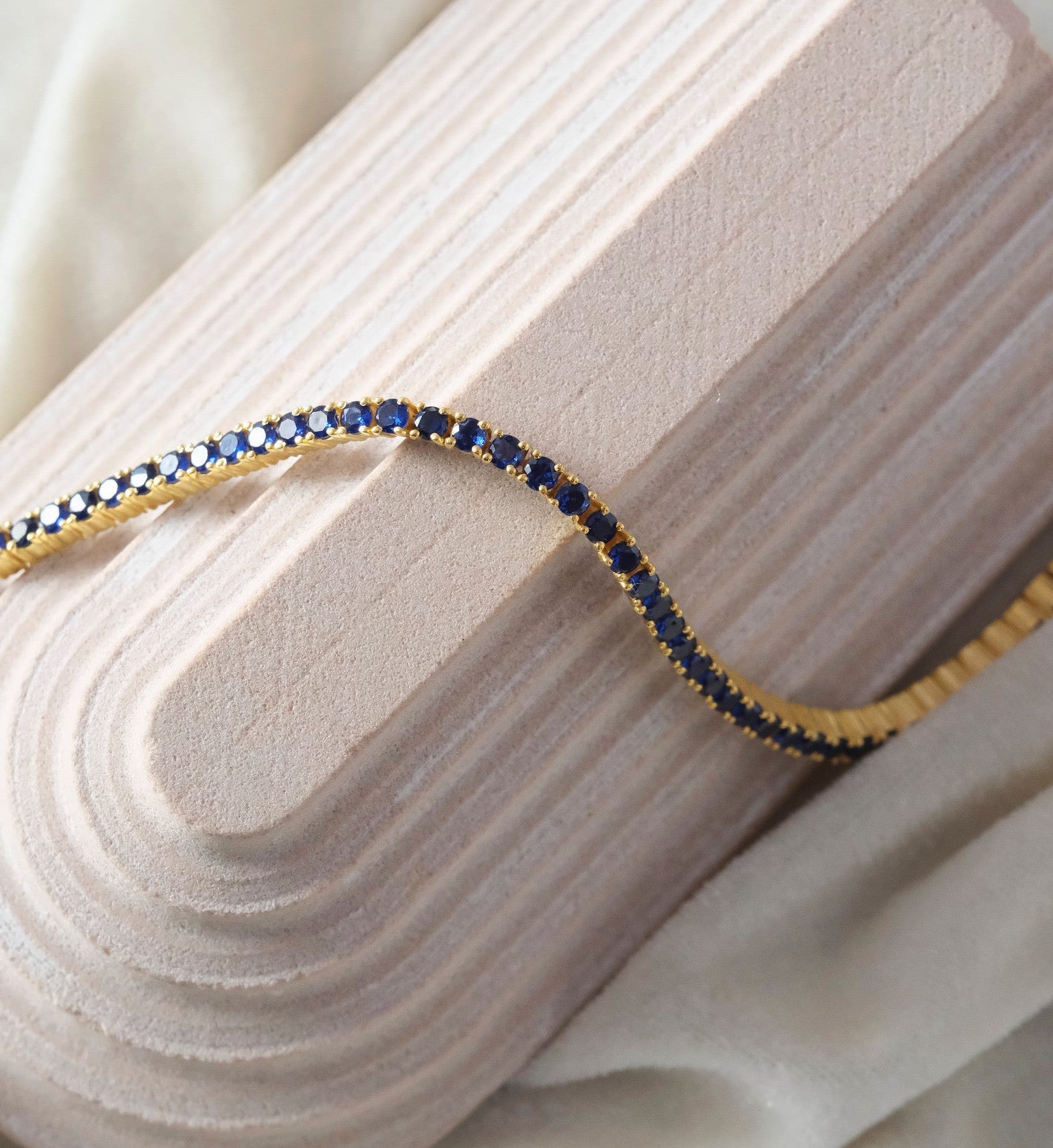 Sapphire Tennis Bracelet-Bracelets-Anushka Jain Jewellery