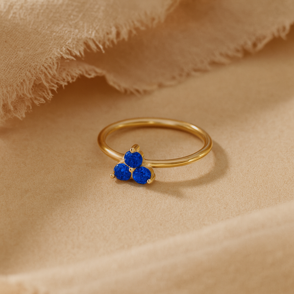 Sapphire Trio Ring-Rings-Anushka Jain Jewellery