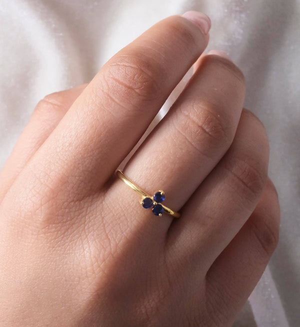 Sapphire Trio Ring-Rings-Anushka Jain Jewellery
