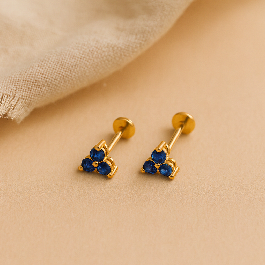 Sapphire Trio Studs-Studs-Anushka Jain Jewellery