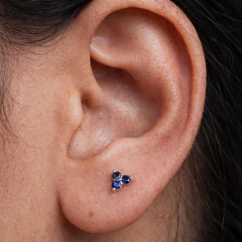 Sapphire Trio Studs-Studs-Anushka Jain Jewellery