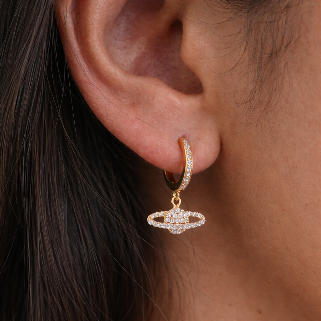 Saturnine Huggies-Huggie-Anushka Jain Jewellery