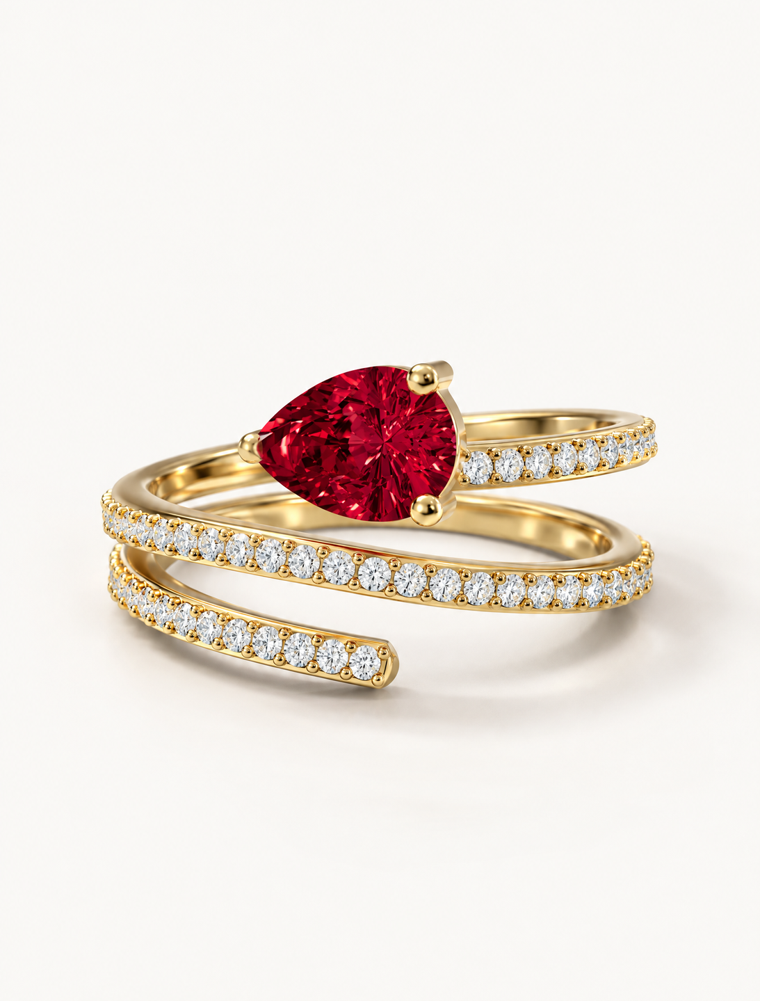 Scarlet Spiral Ring