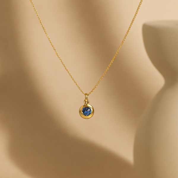 September Birthstone Necklace-Necklaces-Gold Vermeil-Anushka Jain Jewellery