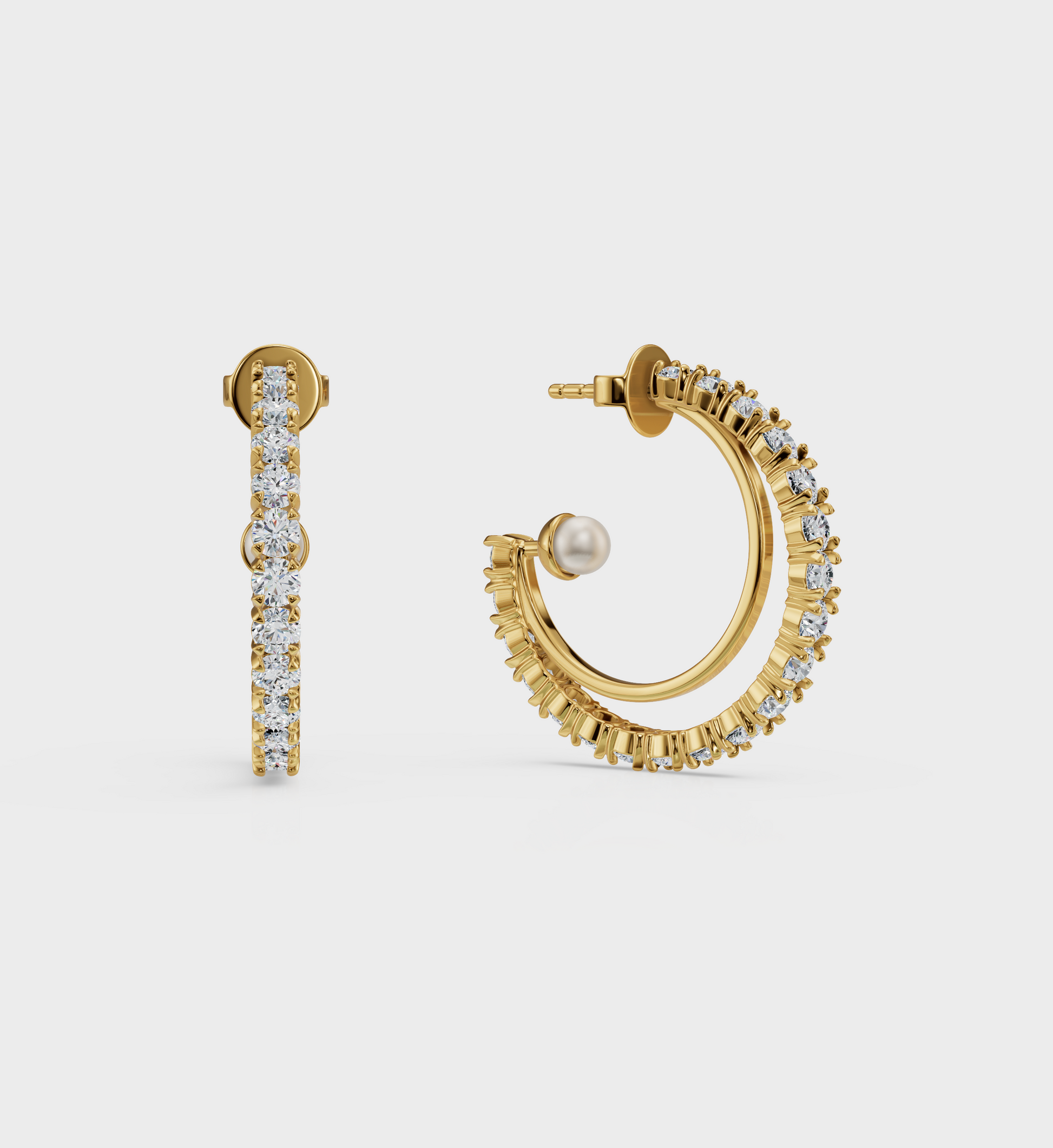 Shimmer Pearl Hoops