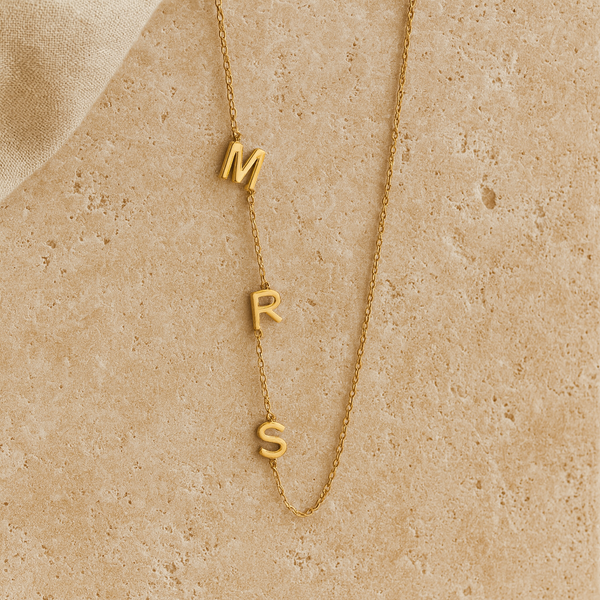 Sideway Initial Necklace-Anushka Jain Jewellery