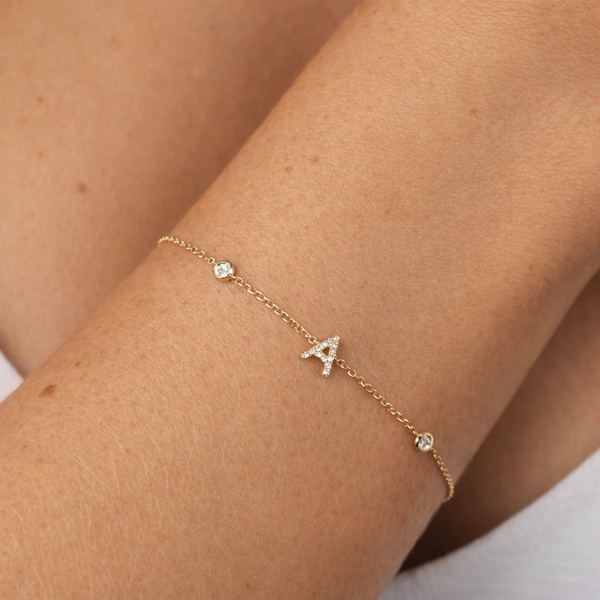 Single Letter Bracelet-Bracelets-Anushka Jain Jewellery