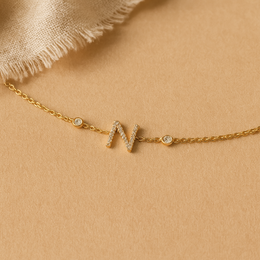 Single Letter Bracelet-Bracelets-Anushka Jain Jewellery