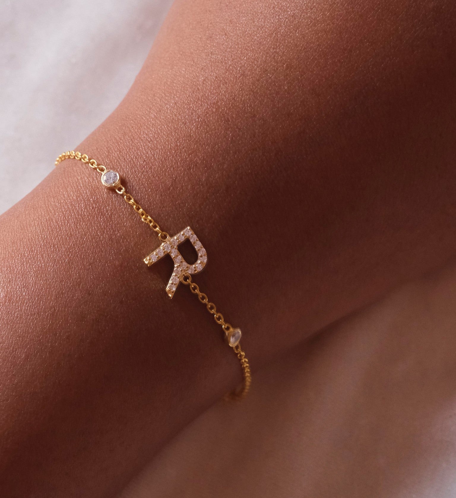 Single Letter Bracelet-Bracelets-Anushka Jain Jewellery