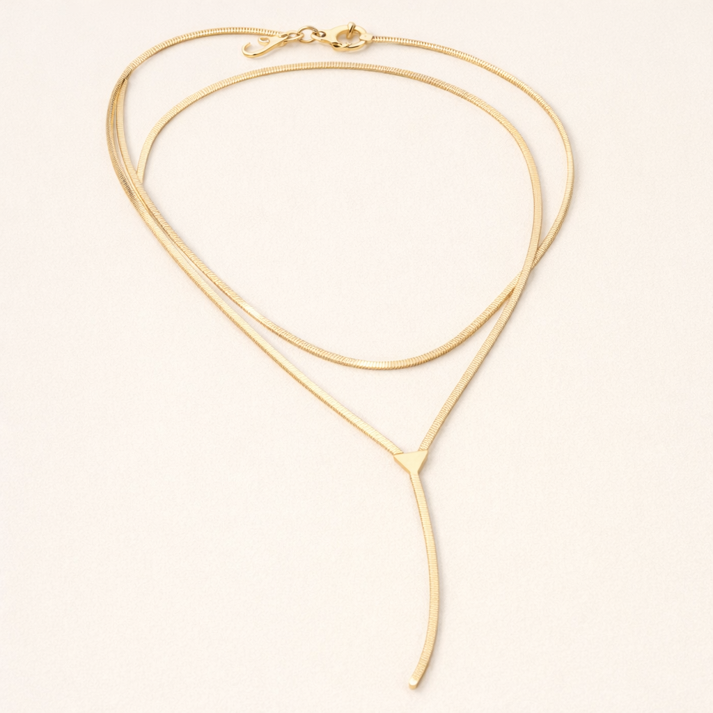 Snake Chain Lariat Necklace-Anushka Jain Jewellery