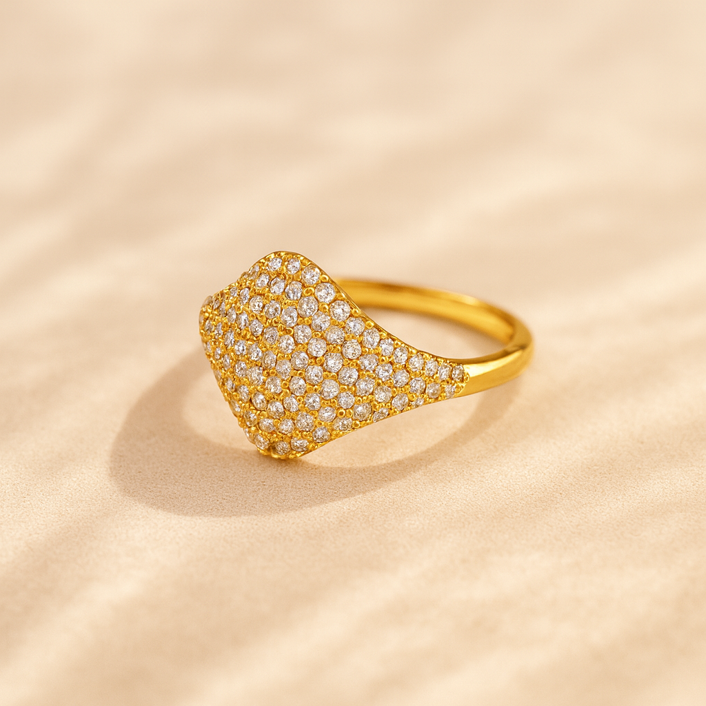 Soft Pink Signet Ring-Rings-Anushka Jain Jewellery